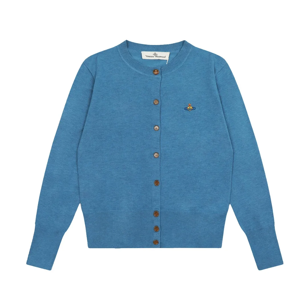 vivienne west wood Vivienne Saturn Classic Knitted Sweater Wool Cardigan 2023FW Latest Model Exclusive and Highest Quality on the Whole Network Order with Confidence - 🧩15% Merino Cotton Wool 85% Wool Blended 🧩Correct Italian 🇮🇹100% Wool Washed Wheat Logo 🧩Original Purchase True Model Opening 🧩Original Purchase Records and Comparison Charts Can Be Provided Order with Confidence 🧩Customized laser translucent buttons, the texture is clean and clear, completely restored 🧩Instant sale of all Taobao 300+ versions. Purchasing quality, full of quality, definitely not a copywriter, a real good product, the actual product is far beyond the budget. Size: S -M- L Color: black, cream apricot, coffee, gray, fluorescent green, blue